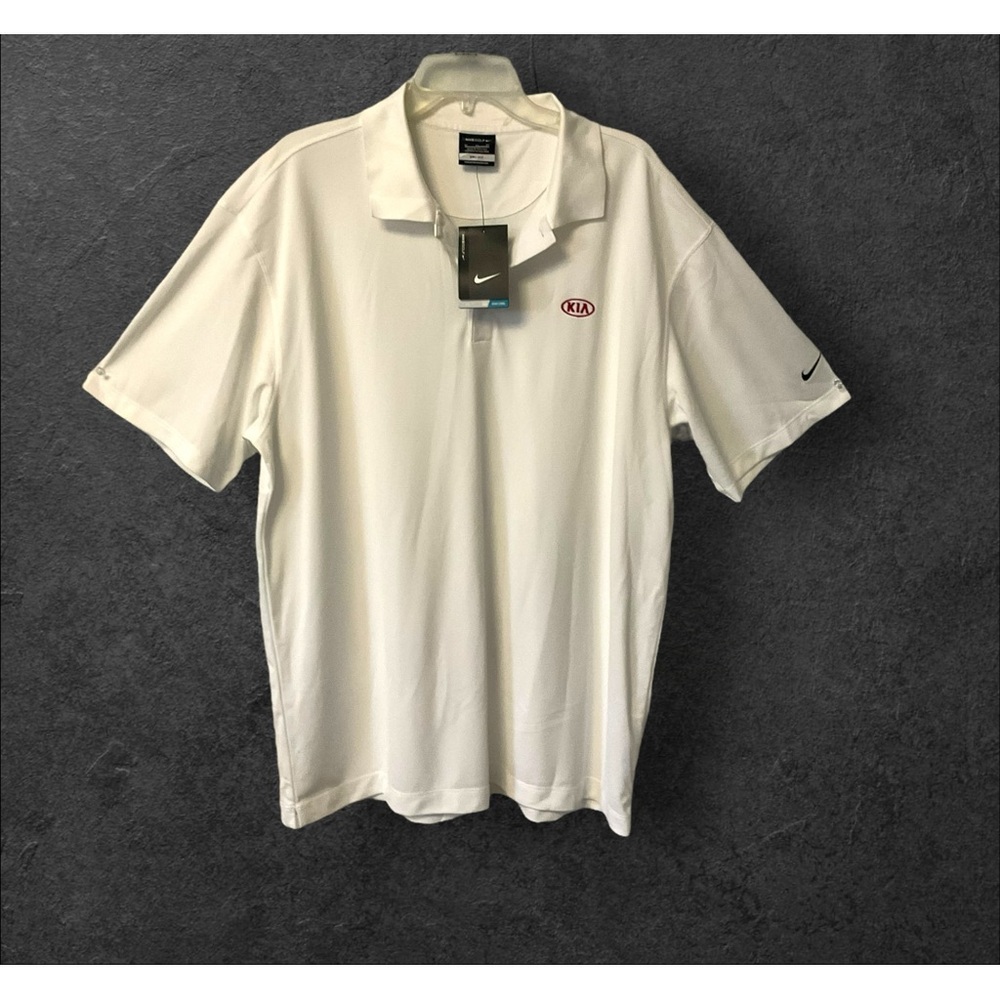Nike White Polo Shirt‎ SZ XL Men Sportwear Golf Dri Fit Speed Comfort Tennis